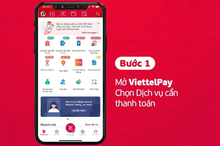 Bước 1: Mở ứng dụng Viettel Money